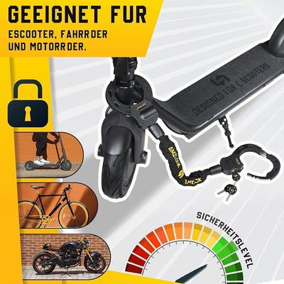 GuKKK Antivol Trotinette Electrique Avec 4L Sac,Cadenas Trotinette Avec