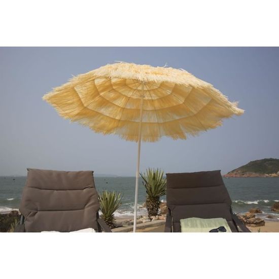 Parasol De Plage Hawaii Rose – Diamètre 1,6 M – Pliable Et Inclinable – Protection UV 100% Polyester