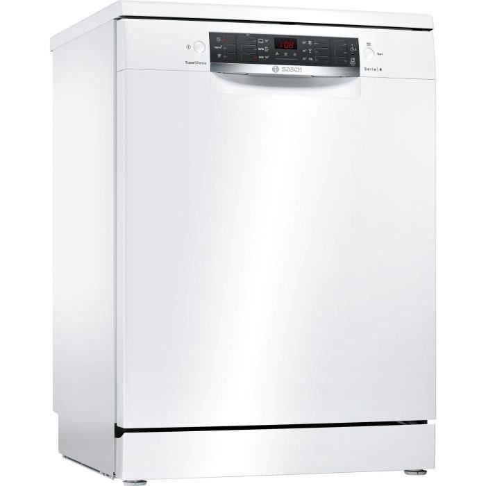 Lave-vaisselle pose libre BOSCH SMS46AW03E - 12 couverts - Moteur induction - Largeur 60 cm - Classe A+ - 44 dB - Blanc