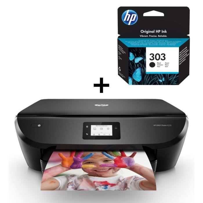 HP Imprimante Envy Photo 6220 + HP 303 Cartouche Noire