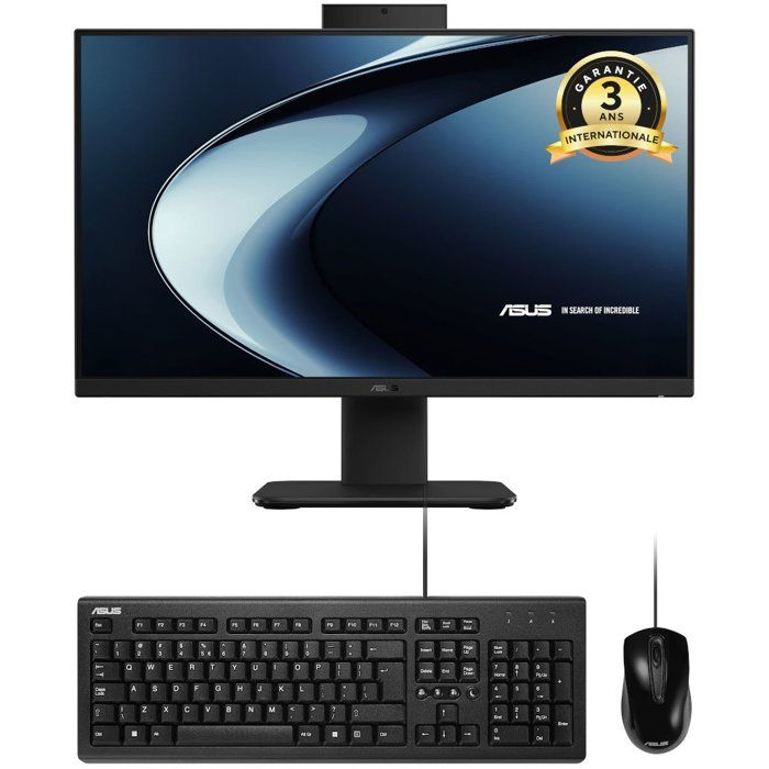 ASUS PC Tout-en-Un  AiO 23 V440  Win 11 - 23.8 FHD - Intel Core 7 240H - RAM 16Go - 512Go SSD + Clavier & Souris