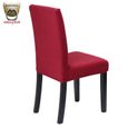 Housse de Chaise Extensible Rouge Stretch Couverture de Chaise Extensible Housse pour Chaise de Salle à Manger-0