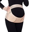 Ceinture grossesse de soutien lombaire et abdominal - Coton - Support pour femme enceinte  (Rose, Taille L)-0