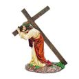 2xResin Statue Jésus Crucifix Figurine Christ Figure Figure Tabletop Collectables-0