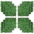 Clôture artificielle murale feuilles de laurier Outsunny - 12 panneaux 50x50cm - vert-0