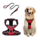 RABBTTGOO Rabbitgoo Harnais Chien/Harnais pour Chien Avec une laisse de chien Matériau Respirant Gilet pour Chien avec Réfléchissant-Rouge-S