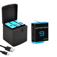 1 batterie de chargeur 1 - Batterie Li-ion 1720mAh pour GoPro Hero 10 9 Black AHDBT-901, boîtier de chargemen