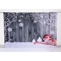 Kate Flocon de Neige de Noël Toile de Fond pour la Photographie Portable Coton Dessin animé en Bois au Sol Snow Studio Photo Prop