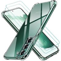 Coque Samsung Galaxy S22 Plus + 2 Verres Trempés Protection écran 9H Anti-Rayures Housse Silicone Antichoc Transparent