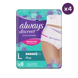 FUITES URINAIRES 4x8 Culottes pour Incontinence Always Discreet - T