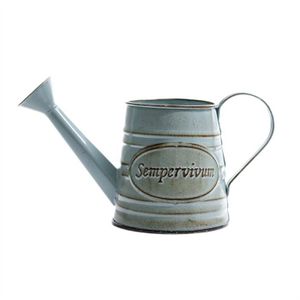 Métal fer SHABBY CHIC PICHET Rustique Mariage Vase floral decor bleu
