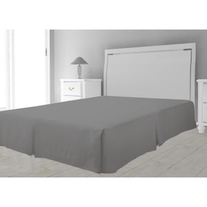 CACHE SOMMIER Cache sommier microfibre 160 x 200 cm - Gris