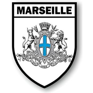 Autocollant Olympique De Marseille - Bleu Et Blanc - Pour Supporter