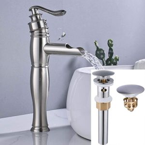R/étro Cascade Motif bambou de salle de bain Lavabo Robinet mitigeur lavabo Laiton