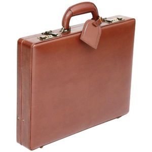 Style Business Mallette Extensible de Luxe Cognac Cuir