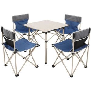 Pour Ext/érieur Jardin Pique-Nique Camping R/églable En Aluminium Et Mdf Couleur Blanc//Cr/ème Chaises De Camping Pliante Pliable Portable 120 Cm Ecd Germany Set Table