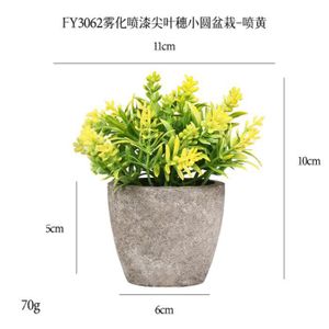 FLEUR ARTIFICIELLE B jaune - Plantes Artificielles en Pot avec Pots, Fausses Fleurs Assorties, Verdure en Buis, Petites Plantes