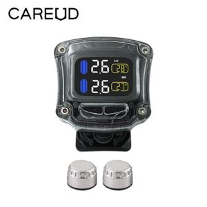 Lasamot Système de Surveillance de Pression de Pneu de Moto sans Fil TPMS Testeur de Pression de Pneu de Haute précision sans Fil étanche 