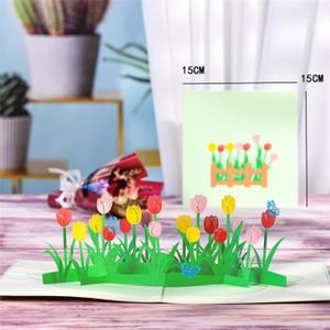 FAIRE-PART - INVITATION Faire-part - invitation,Cartes 3D Pop Up pour la fête des mères,cadeaux,Bouquet Floral,cartes de vœux,fleurs pour - Tulip[A9589]