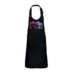 TABLIER DE CUISINE Tablier Enfant 2 Poches Cuisine Noir Leo Messi Bar