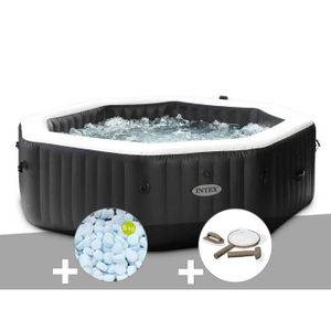 SPA COMPLET - KIT SPA Spa gonflable Intex PureSpa Carbone octogonal Bulles et Jets 6 places