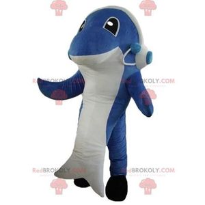 DÉGUISEMENT - PANOPLIE Mascotte de dauphin de requin bleu et blanc - Cost