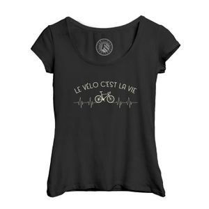 MAILLOT DE CYCLISME T-shirt Femme - Fabulous - Col Echancré - Noir - Manches courtes