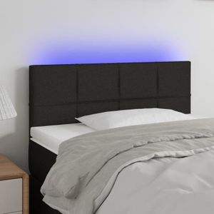 TÊTE DE LIT Elegant Tête de lit Adulte Contemporain à LED Noir 90x5x78-88 cm Tissu
