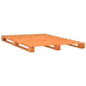 STRUCTURE DE LIT LesSaisons Cadre de lit de palette Marron Bois de 