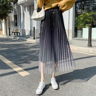 Jupe Longue Femme Jupe Plissee De Couleur Degradee De Maille Jupes Midi En Tulle Jupe De Fee Douce Femme Black M Black Cdiscount Pret a Porter