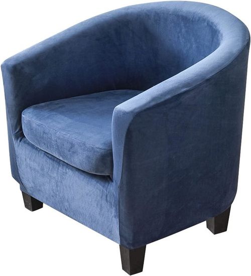 Lot De 2 Housses Pour Tabouret/Pouf Rond En Velours - Extensible, Lavable - Gris Clair (Dimensions 25-30 Cm L, 17-20 Cm H) - 2