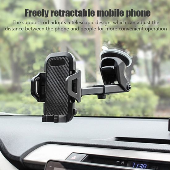 Support Voiture Pour Téléphone Rotatif 360° - Ventouse Puissante Au Gel, Pince Réglable 6-14 Mm - Compatible Tous Smartphones, Tableau De Bord - 6