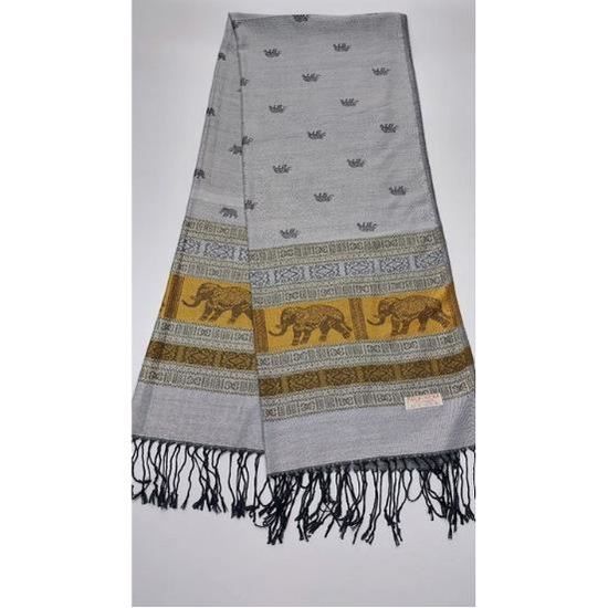 Écharpe En Cachemire Kashmir - Mélange Laine Mérinos Et Soie | 90% Laine 10% Soie, 28x79 Pouces