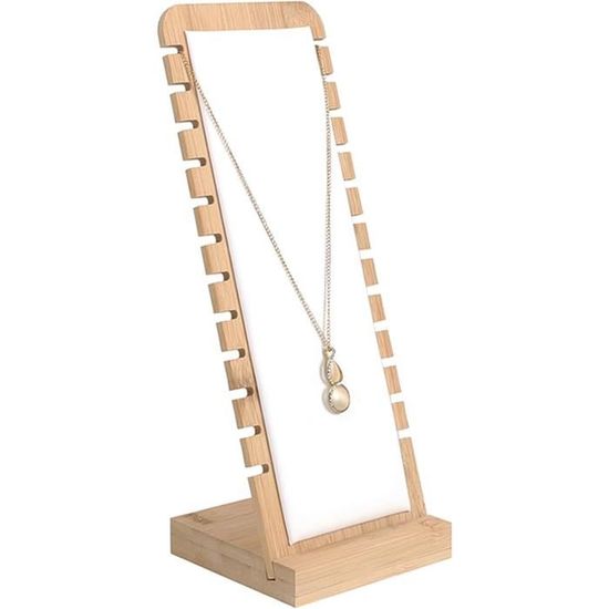 Porte-Colliers Compact En Forme De T Lolalet - Présentoir à Bijoux Élégant Pour Colliers, Bracelets, Boucles D’Oreilles Avec Plateau De Rangement - Blanc