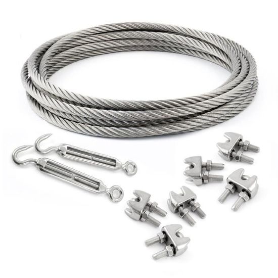 25m c/âble 4mm acier zingu/é EN 12385-4 6x7+FC