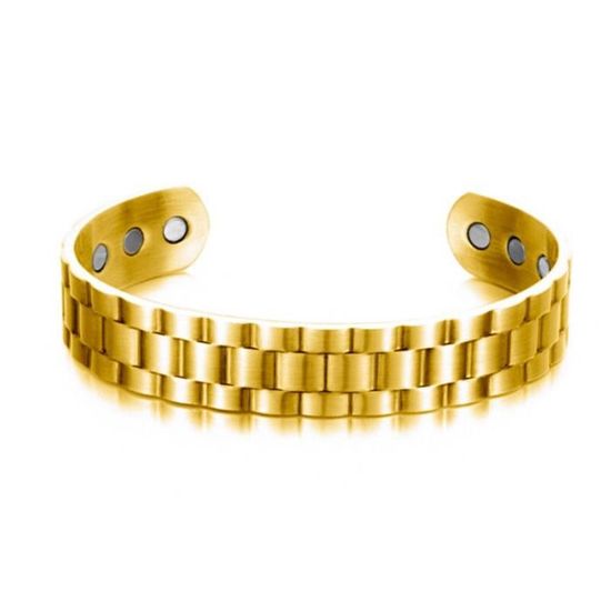 Braccialetto regolabile per terapia magnetica in oro rosa per