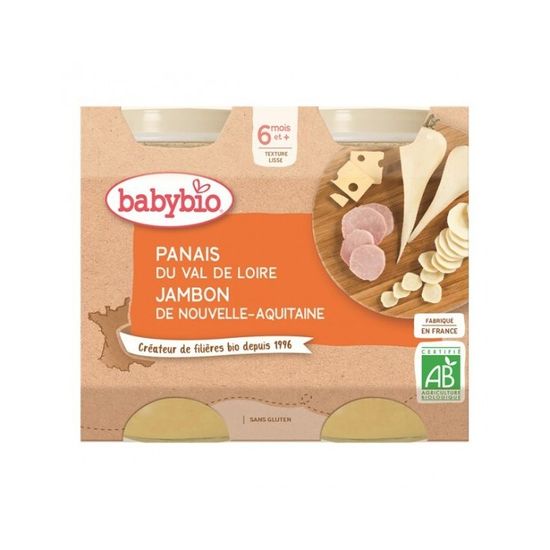 Babybio Assiette Panais Petits Pois Canard Bio 15+ Mois - 260g - Lot De 8