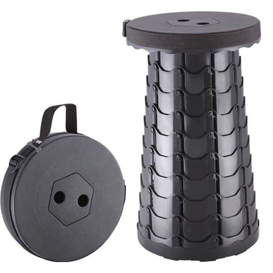 Tabouret Pliant Télescopique Portable - Pour Camping, Pêche, Jardin - Léger 1,15 Kg