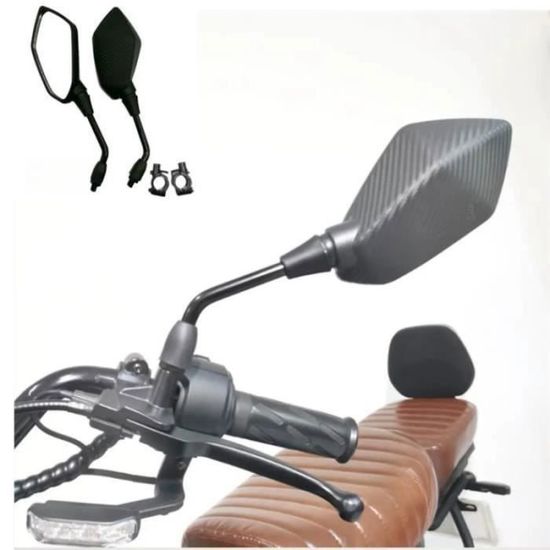 KEMIMOTO E9 Rétroviseurs Moto Homologués Avec Extension CNC - Universels M10 Pour Cruisers Et Routières