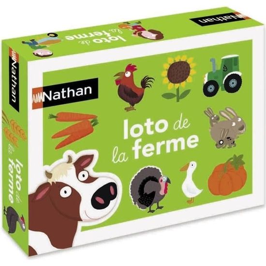 Nathan - 31040 - Jeu de societe - Jeu educatif - Loto Ferme