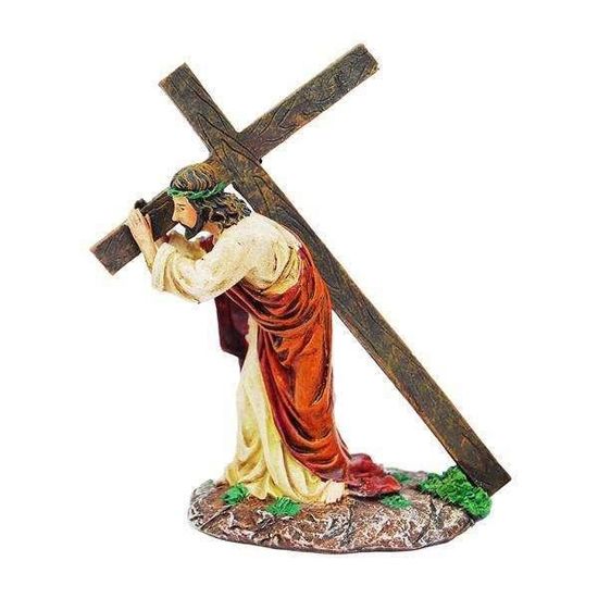 2xResin Statue Jésus Crucifix Figurine Christ Figure Figure Tabletop Collectables