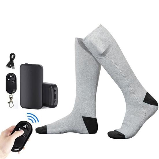 Chaussettes Chauffantes Rechargeables KEMIMOTO Avec Télécommande - 3 Niveaux De Chaleur Pour Ski, Chasse Et Plein Air
