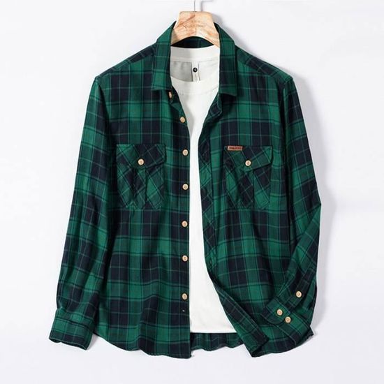 Chemise Slim Homme INC Sea Isle 100% Coton, Vert, Taille M, Neuve Avec étiquette - Coupe Moderne