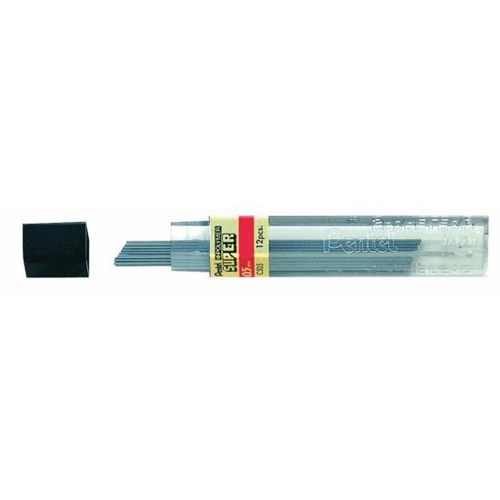 Mines Pour Porte-Mine Pentel HI-POLYMER SUPER H - Lot De 2 étuis De 12 (0,5 Mm)