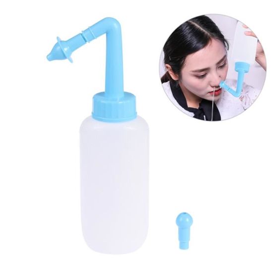 Kit Neti Pot Voyage Complet – Rinçage Nasal 300 Ml + 5 Sachets + 2 Embouts Souples Adulte/Enfant + Pulvérisateur + Sac Étanché