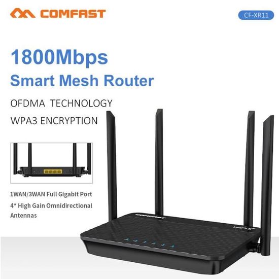 Amplificateur WiFi Répéteur Universel 6 Antennes - Couverture Jusqu'à 9880 Pi² - Pour Maison Et Bureau - Jusqu'à 60 Appareils