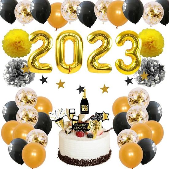 Deco Bannières Nouvel an 2024, Toile de Fond en Tissu Extra Large Bonne