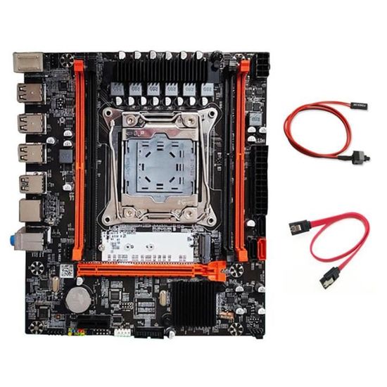 Carte MèRe Double CPU X99+2 CPU XE5 2630 V3+Câble SATA+Thermal Pad LGA 2011 PCI-E16X 8XDDR4 Slot