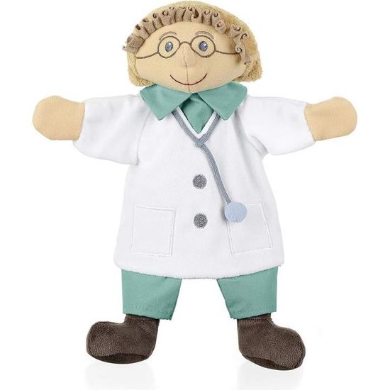 Marionnette Docteur Sterntaler - Peluche Pour Jeu De Rôle Enfant - 28x27x10cm - Lavable