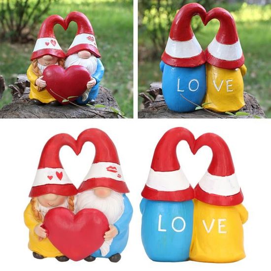 SURENHAP statue de Gnome de jardin Statue de Couple de Gnomes, exquise